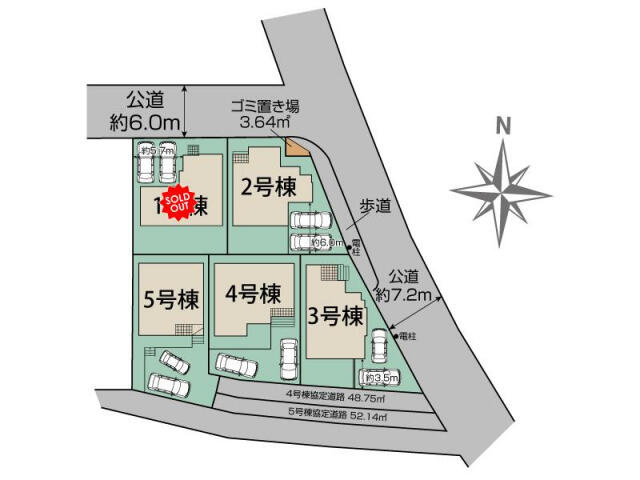 ブルーミングガーデン　船橋市丸山５丁目５棟／１期３号棟の区画図|船橋市丸山5丁目3棟区画図