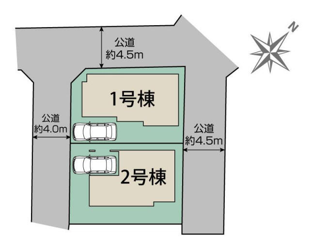 ブルーミングガーデン　柏市常盤台２棟／１期２号棟の区画図|柏市常盤台2棟区画図