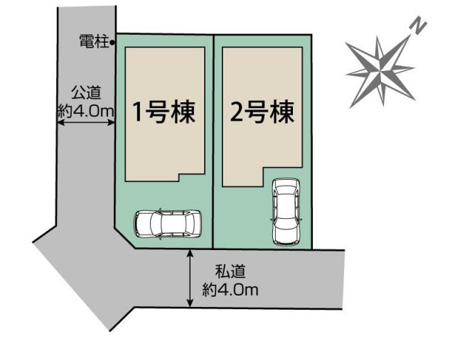 ブルーミングガーデン　柏市逆井４丁目２棟／１期１号棟の区画図|柏市逆井4丁目2棟区画図