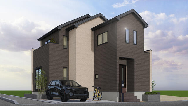 ４３８６鎌ヶ谷市南鎌ヶ谷６期２棟の外観パース