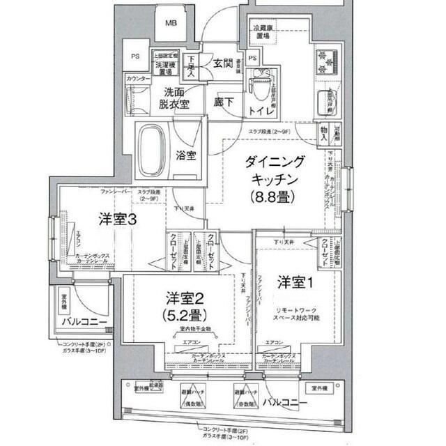 ルフレプレミアム町屋の間取り|間取りです。