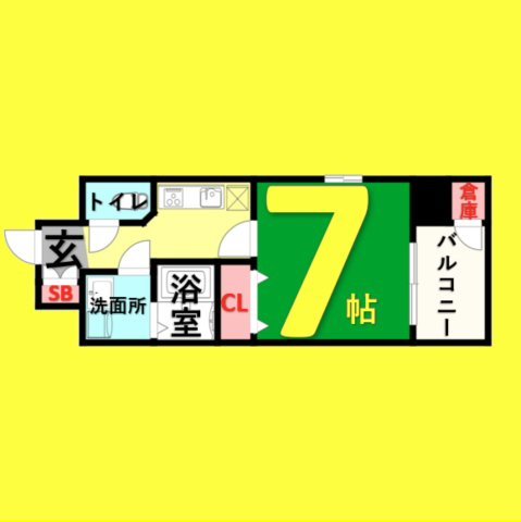 エステムコート名古屋金山ミッドクロス　名古屋市賃貸　仲介手数料無料の間取り
