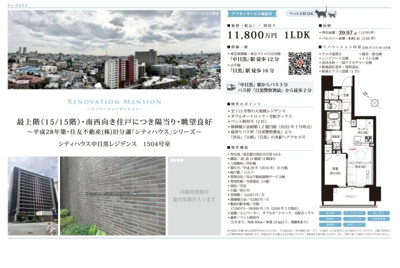 【その他】 | シティハウス中目黒レジデンス　仲介手数料無料＋60万円現金プレゼント中