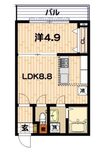 【間取り】 | アルドゥール上永谷壱番館 | 1LDKの間取りです！