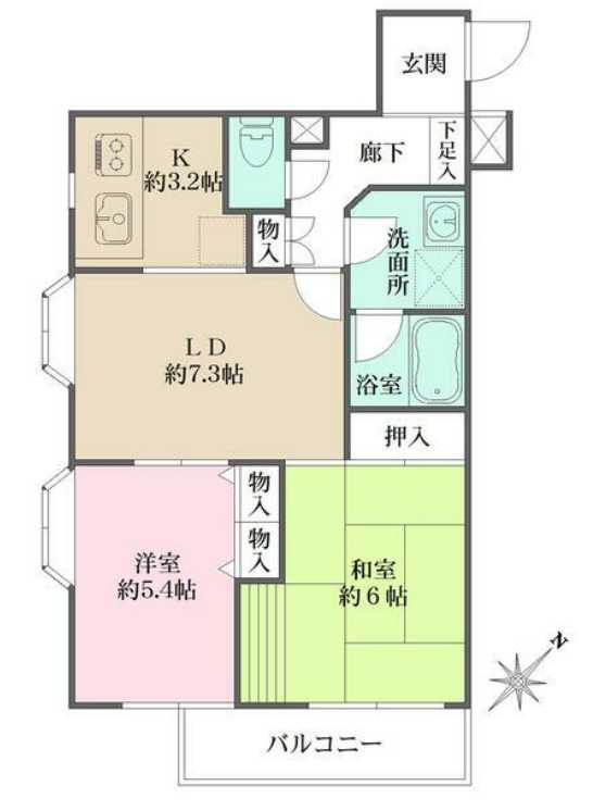 藤和三宿コープ　和室　南西角部屋　ファミリー向けの間取り