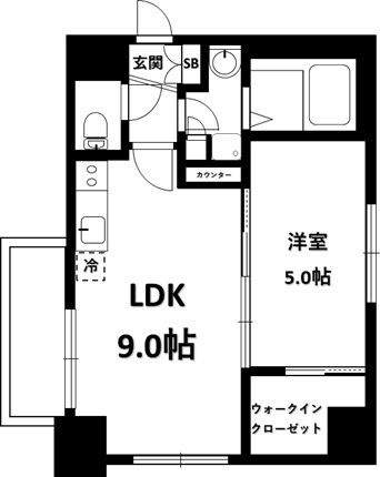 エフ・パークレジデンス横浜反町3261の間取り|間取りです。