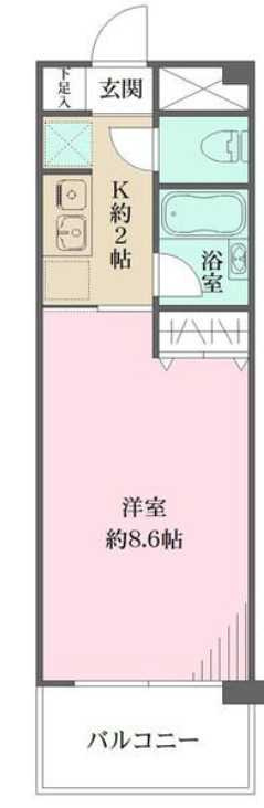 精養堂アパートメンツ　駅近　オートロック　バストイレ別の間取り