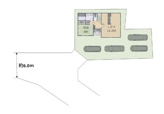 宇都宮市鶴田町　4ＳＬＤＫ　中古住宅の区画図