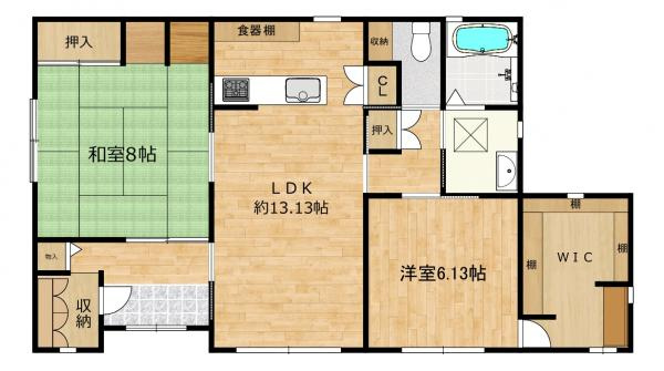 宇都宮市平出町　2ＳＬＤＫ　中古住宅の間取り