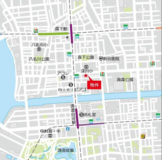 ライオンズフォーシア清澄白河の地図