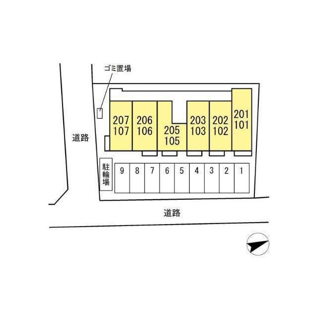 岐阜市黒野のアパートの駐車場