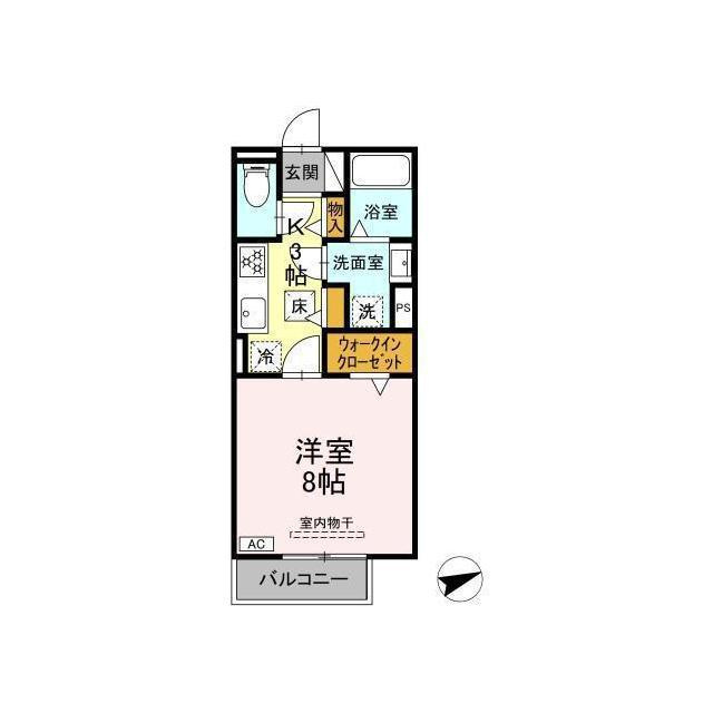 岐阜市黒野のアパートの間取り