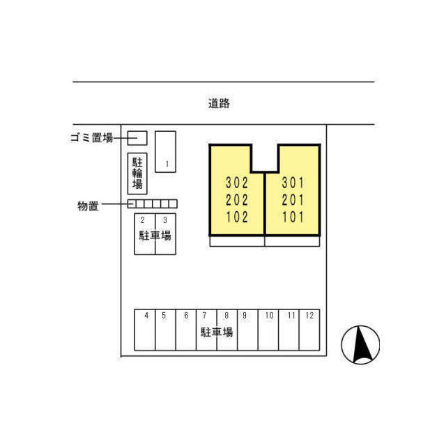 岐阜市岩栄町２丁目のアパートの駐車場