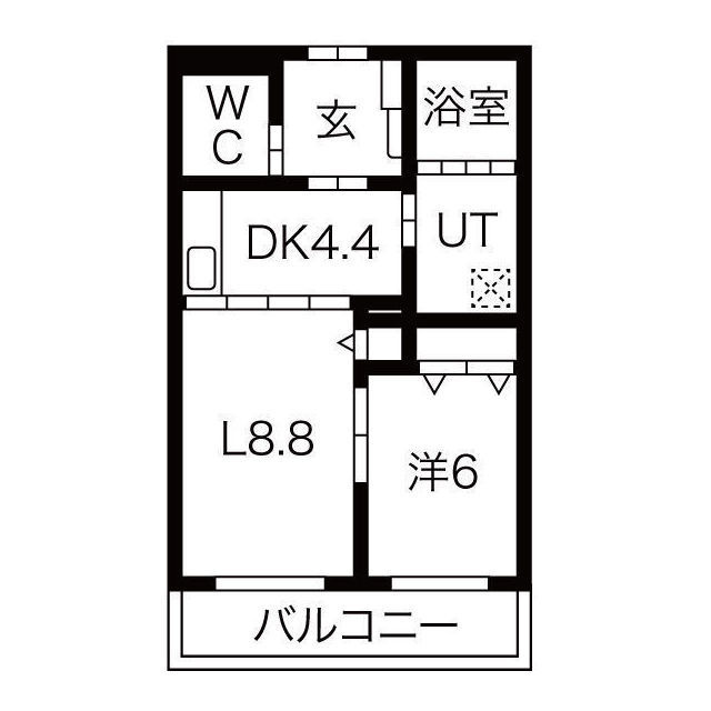 羽島郡岐南町野中７丁目のアパートの間取り