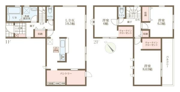 リーブルガーデン中菜畑 ２号棟 ／新築一戸建の間取り