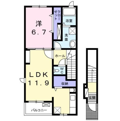 リヴェールＫの間取り