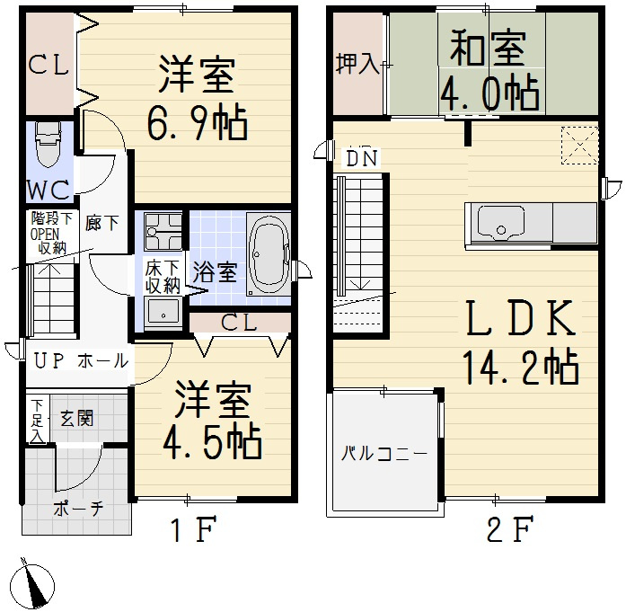 扶桑町柏森西前８１ＫＯＤＡＴＥＸⅠの間取り