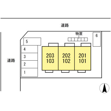 ローズコートＪ203の区画図