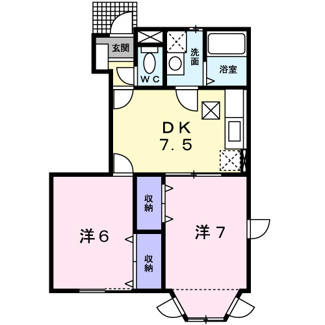 【間取り】 | リバーサイド カーサB