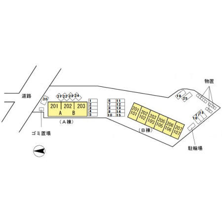 ローズアイランドＢ203の区画図