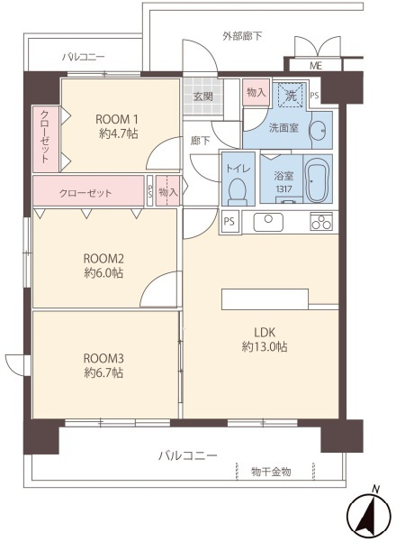 セントレー狭山第三　中古マンション　4階の間取り