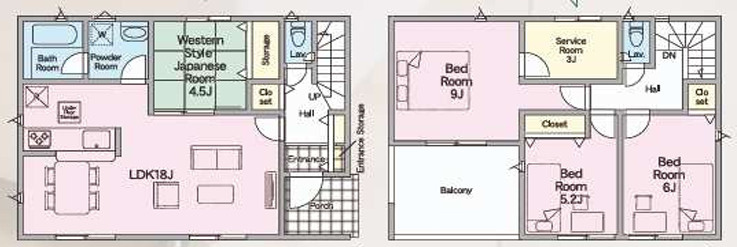 笠間市旭町　第９の間取り|間取り図です。４SLDK！各居室に収納あり！