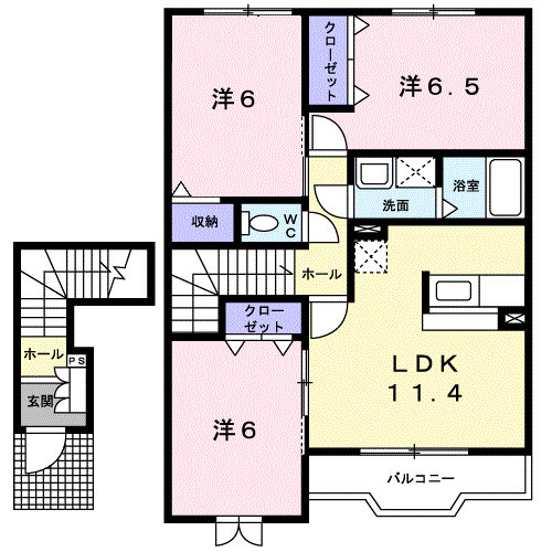 【間取り】 | メゾン　デ　ソレイユⅡ