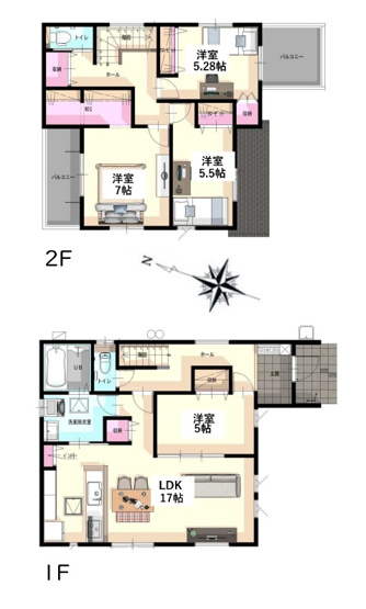 【間取り】 | 春日市須玖南5丁目2期　1号棟（全2棟）【仲介手数料無料・0円】 | 平日、土日祝日もお好きな日時にご見学可能です。お気軽にお問合せ下さい。