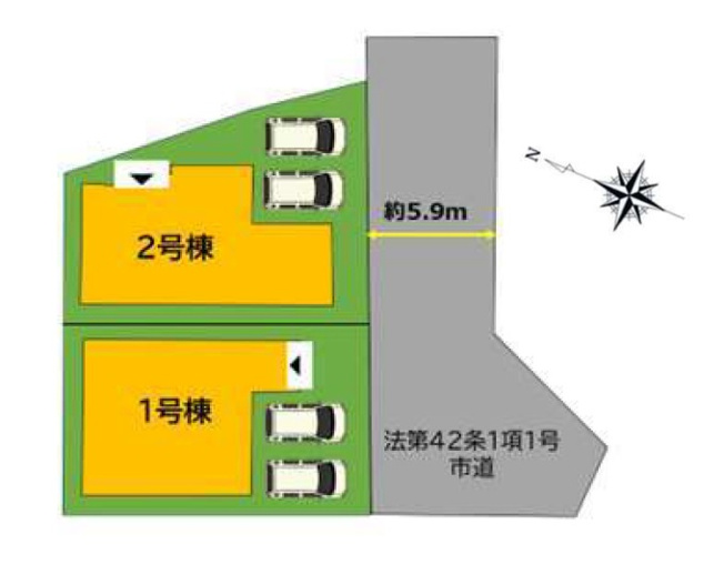 【区画図】 | 春日市須玖南5丁目2期　1号棟（全2棟）【仲介手数料無料・0円】 | 区画図です。1号棟