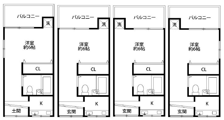 大阪市東淀川区下新庄　投資用一棟アパート【クレスト下新庄駅前】の間取り