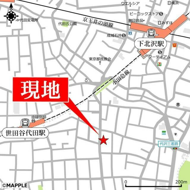 リッジ代沢の地図