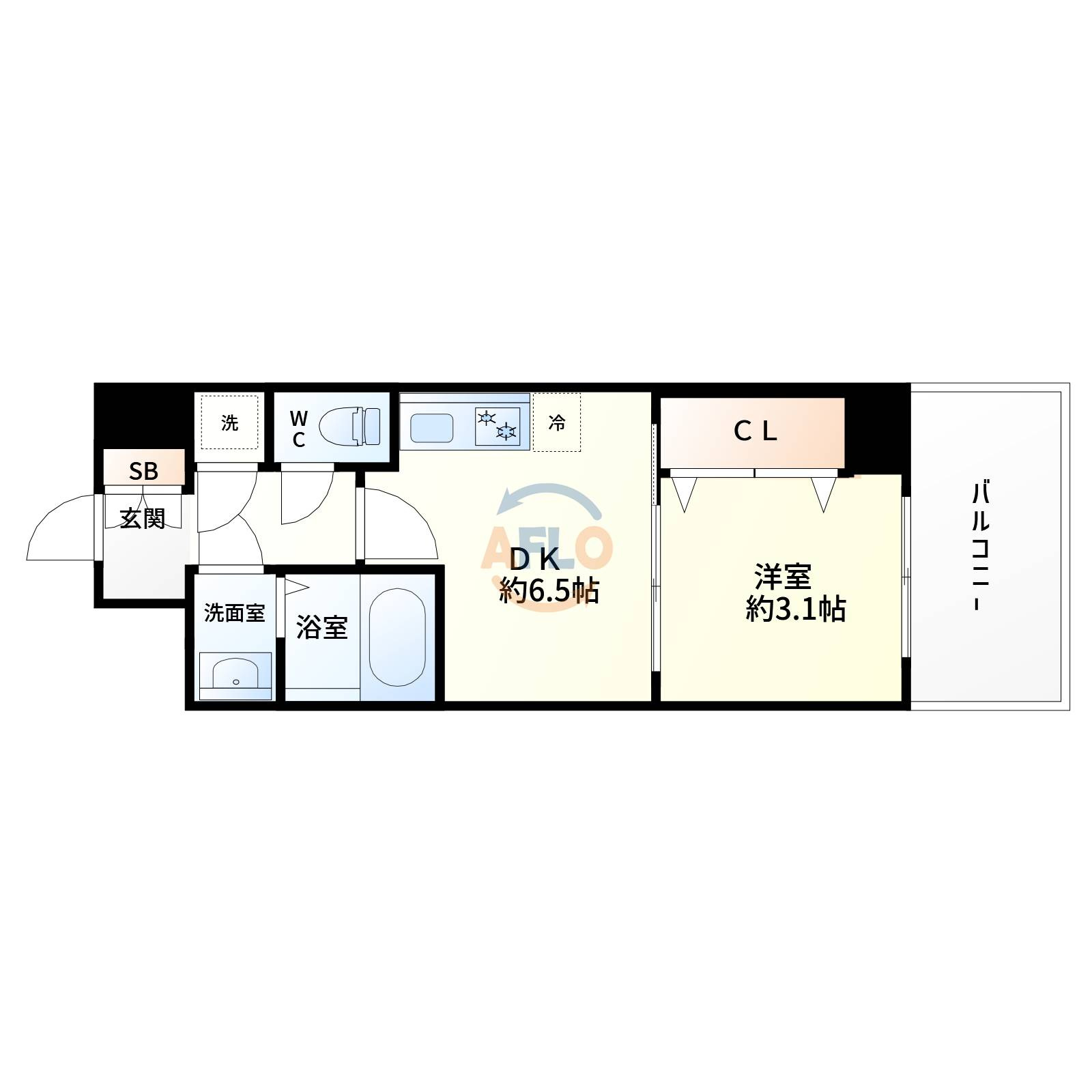 アドバンス江坂ラシュレの間取り|アドバンス江坂ラシュレ　間取り