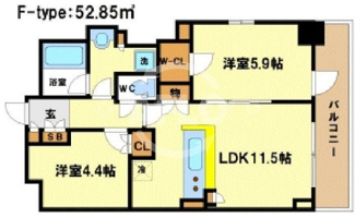 【間取り】 | パークアクシスうつぼ公園　明治小学校区 | パークアクシスうつぼ公園　床暖房あり・角部屋
