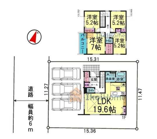 神戸市西区秋葉台1丁目　新築戸建の間取り|【ホームページに現地動画掲載中】●年中無休：当日予約可●LDKはゆったり19.6帖！収納豊富なお家♪