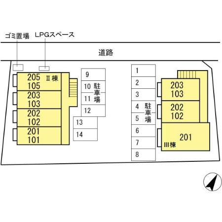 グランパパ　Ⅱの区画図