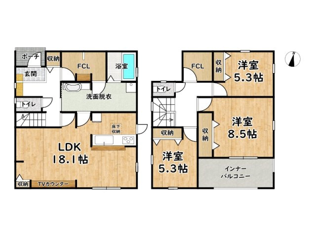 赤穂市南野中6期/新築戸建の間取り