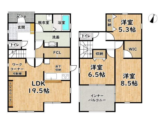 赤穂市南野中6期/新築戸建の間取り