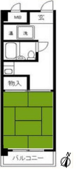 【間取り】 | ジュウェル城西 | 南向きのお部屋なので、陽当たり・通風良好です！