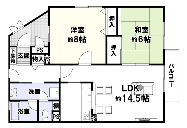 ライオンズヒルズ高槻の間取り