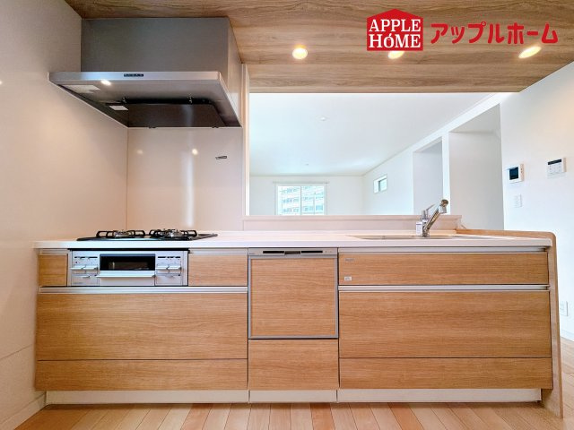 [新築住宅] さいたま市北区奈良町 2期 全1棟のキッチン|見栄えもよくお手入れもスムーズに出来ます。豊富な収納力もございますので、キッチンスペースをスッキリとお使い頂けそうです。