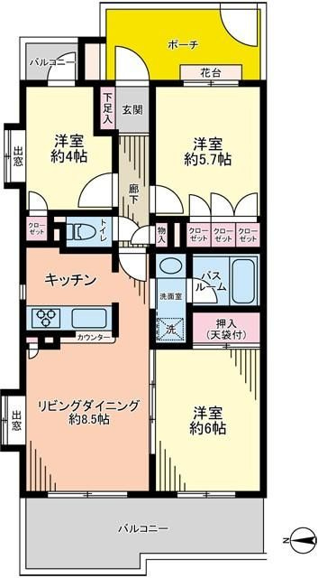 クリオ三鷹伍番館の間取り