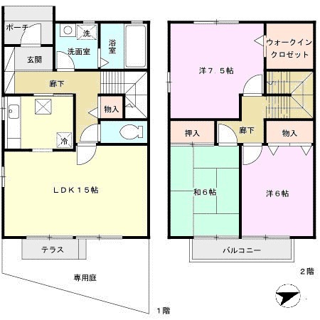 モンテアンヴァレB棟の間取り