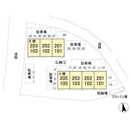 サンライトレジデンス Ⅱ　Ａの区画図|高崎、前橋のお部屋探しはエンドスケープまで！お客様の理想お聞かせ下さい♪