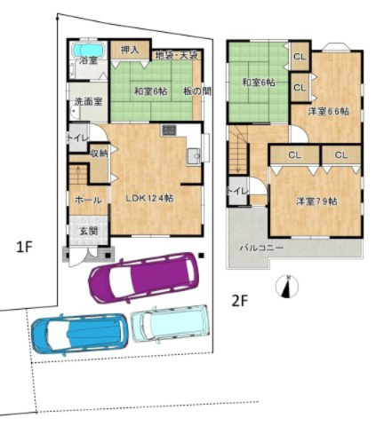 岸和田市小松里町戸建ての間取り|イメージ図です。現況と異なる場合は現況を優先いたします。