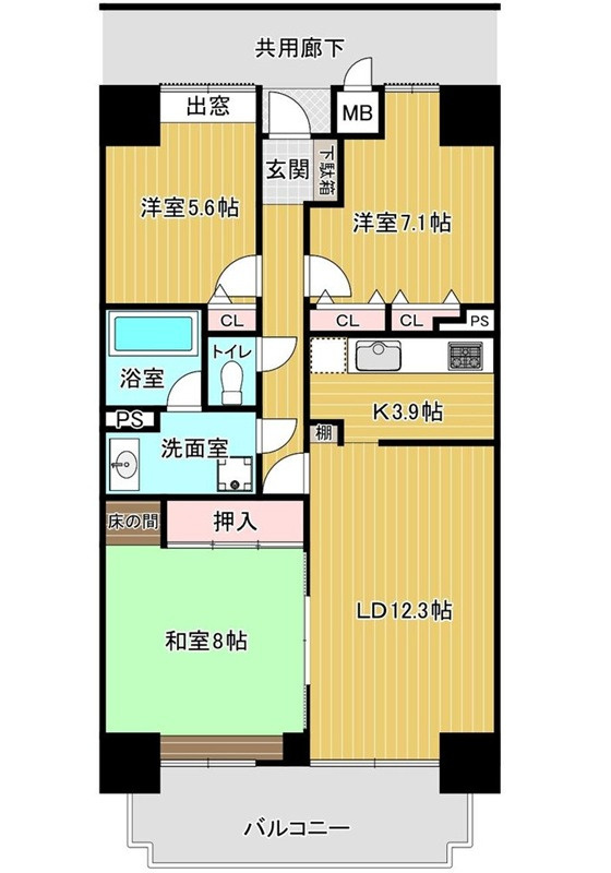 コスモ三滝本町1丁目の間取り