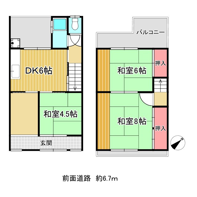点野4丁目テラスハウスの間取り