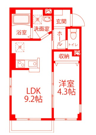 大和市中央林間４丁目の賃貸マンションの間取り