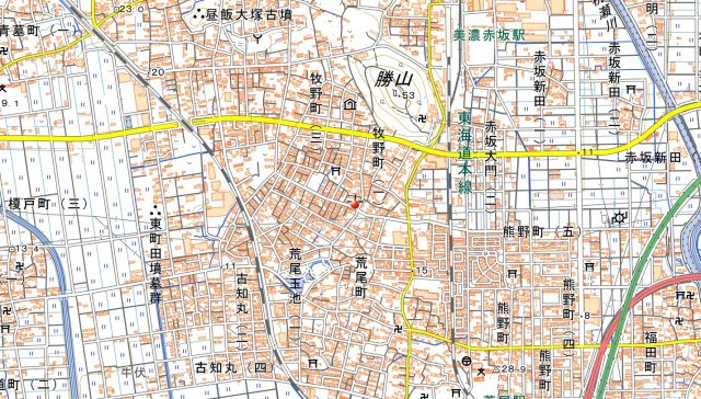 大垣市荒尾町　店舗付き住宅の地図