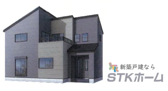 仲介手数料無料　上尾市瓦葺839-2　新築戸建て　全1棟の外観パース