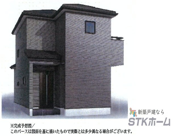 仲介手数料無料　上尾市瓦葺1366-4　新築戸建　全2棟の外観パース